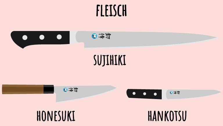 welche japanischen messer fuer fleisch messerarten messerformen messertypen