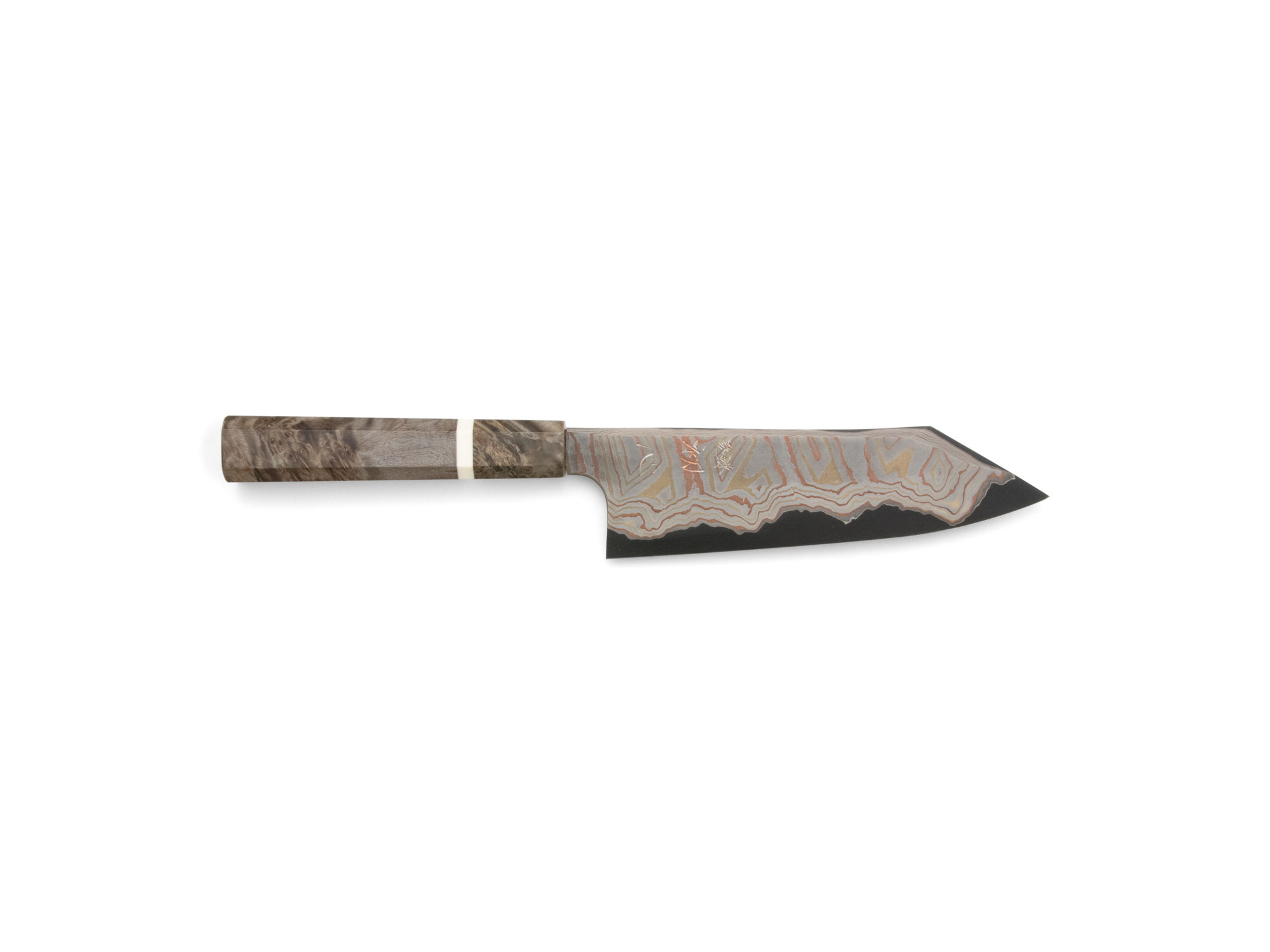 Hatsukokoro x Nigara Irodorie B2/S Rainbow Damast Kurozome Bunka (180mm)