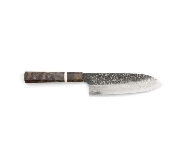 Hatsukokoro x Nigara Yorokobi SP SLD Kuro Damast Santoku (165mm)