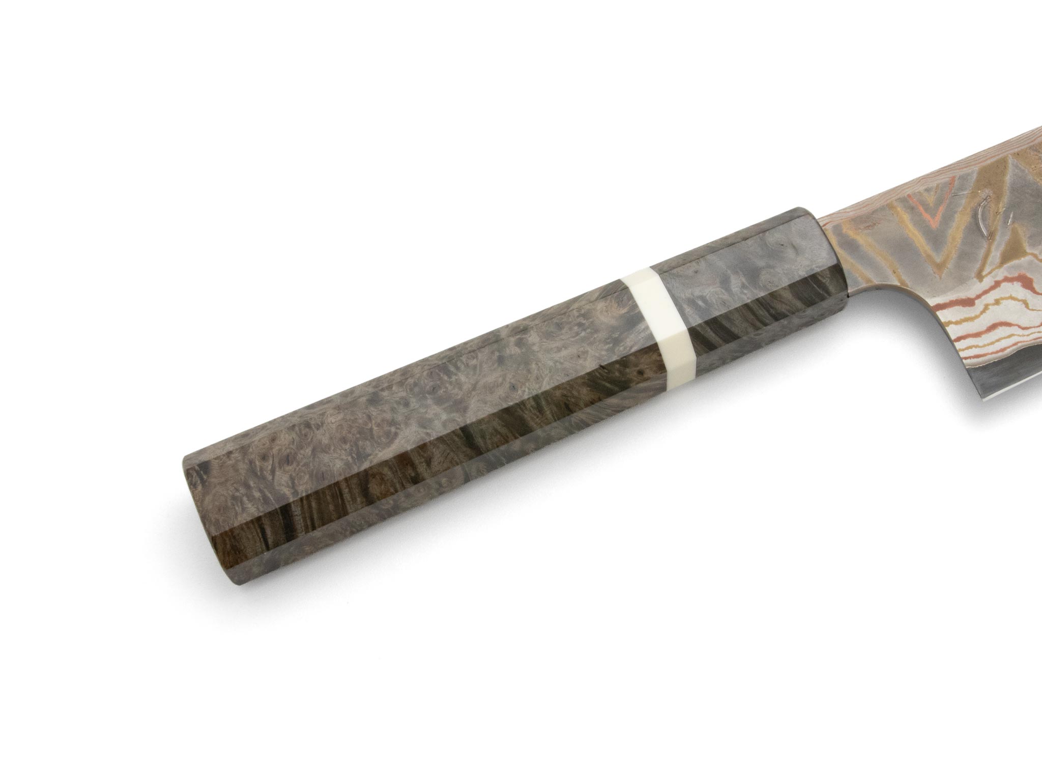 Hatsukokoro x Nigara Irodorie B2/S Rainbow Damast Kurozome Gyuto (240mm) – Bild 3