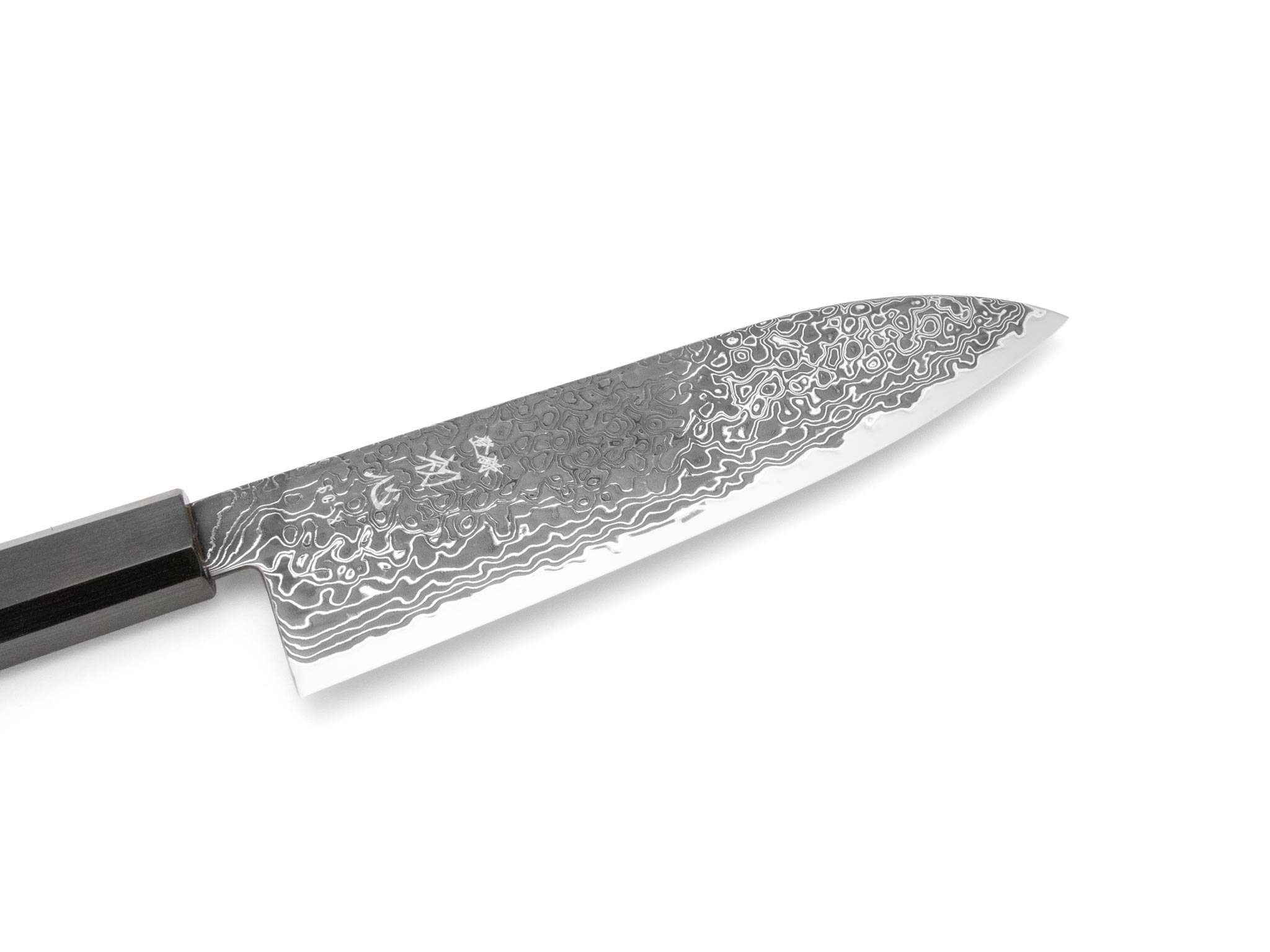 Hatsukokoro Ryuhyo SG2 Kurozome Damast Santoku (180mm) – Bild 2