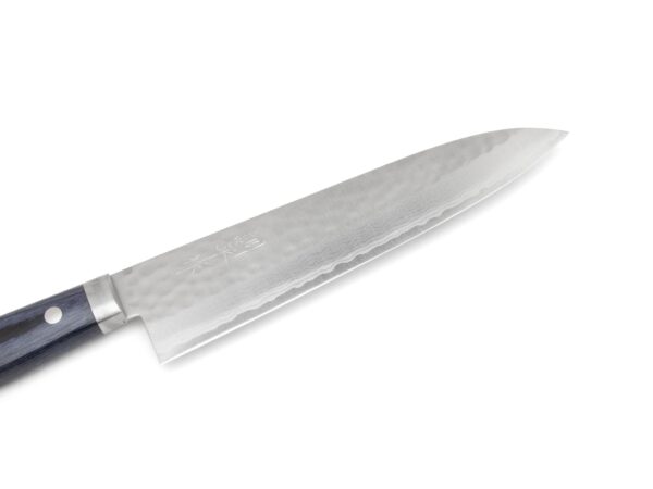 Masutani Kokuryu VG10 Tsuchime-Damast Gyuto (180mm) Blau – Bild 2