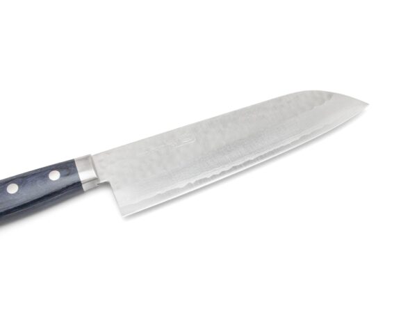 Masutani Kokuryu VG10 Tsuchime Santoku Damastmesser (170mm) Blau – Bild 2
