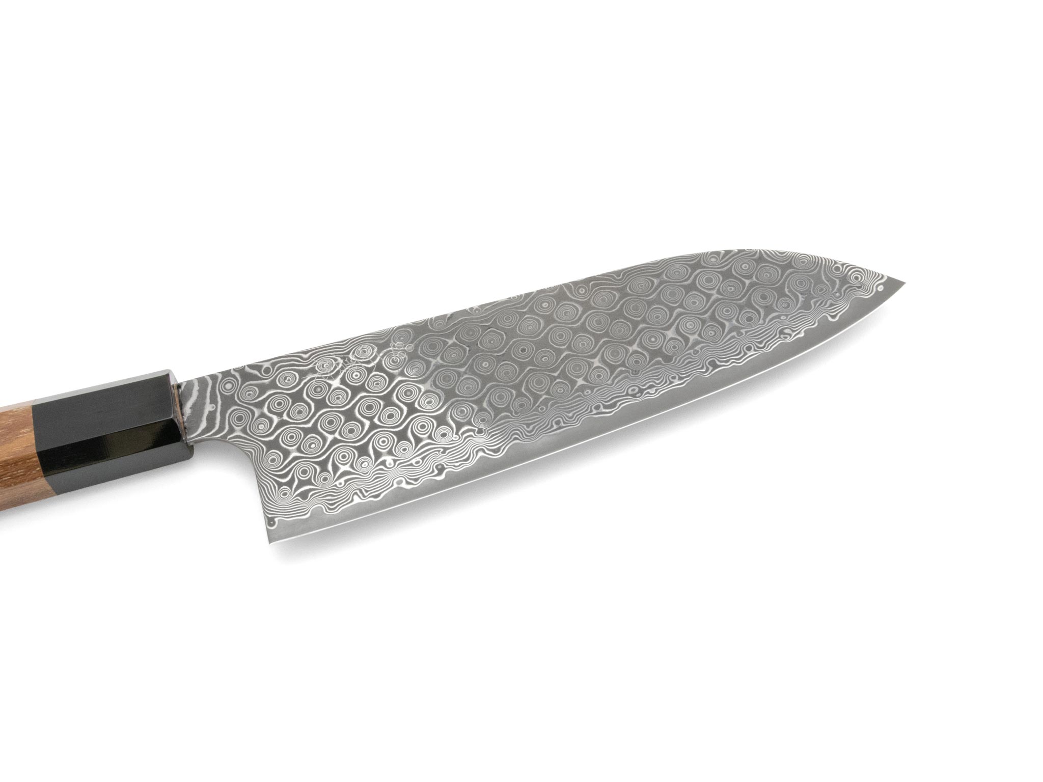 Nigara Anmon SG2 Damast Santoku (170mm) (Teak) – Bild 2