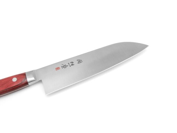 Seki Souma (Fujiwara Kanefusa) FKM Santoku (180mm) Wine Red (Edelstahl) – Bild 2