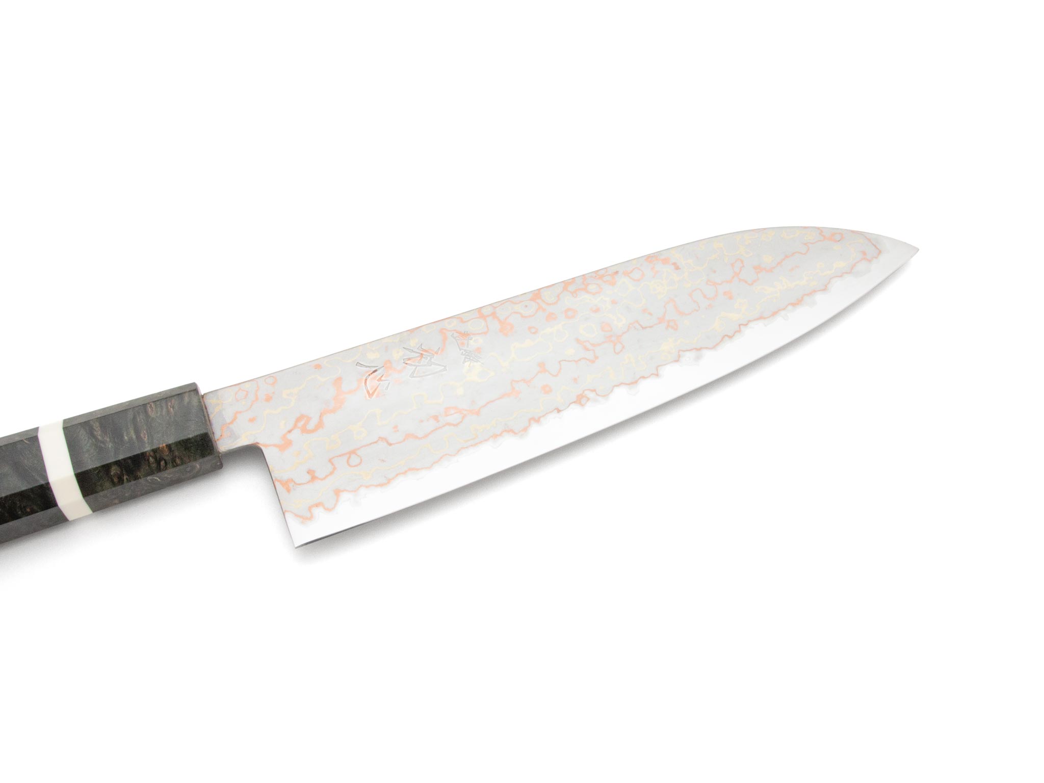 Hatsukokoro Hayabusa B2/S Rainbow Damast Santoku (180mm) – Bild 2