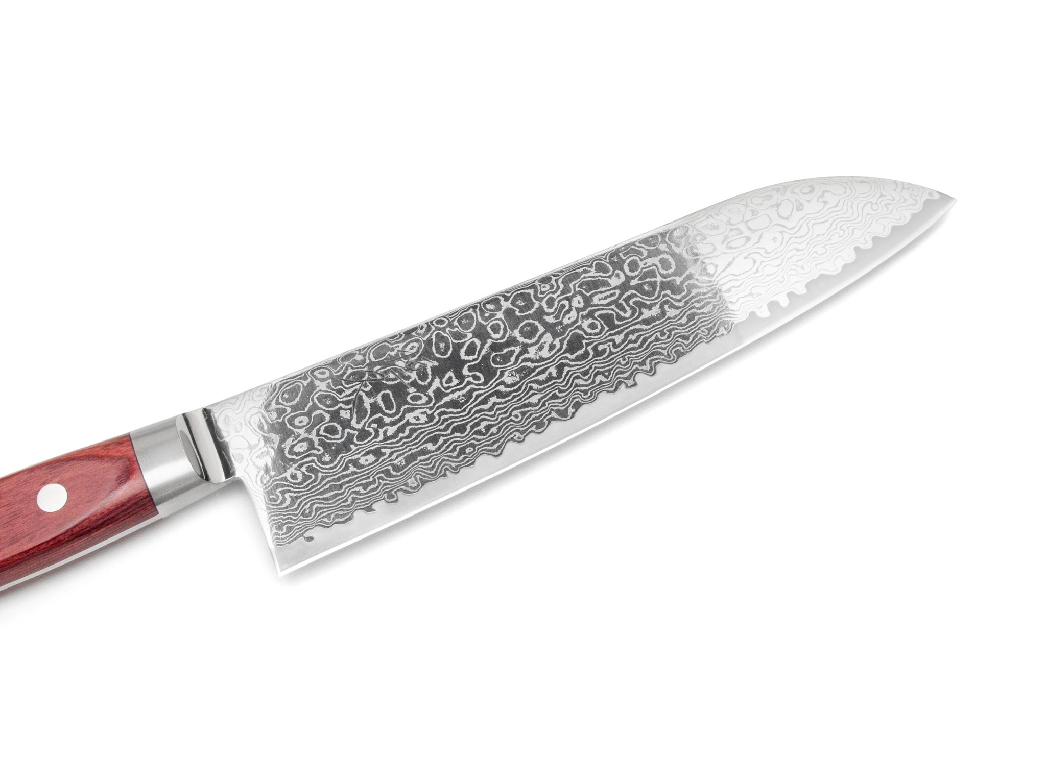 Tsunehisa AUS10 Santoku Damastmesser Wine Red (180mm) – Bild 2