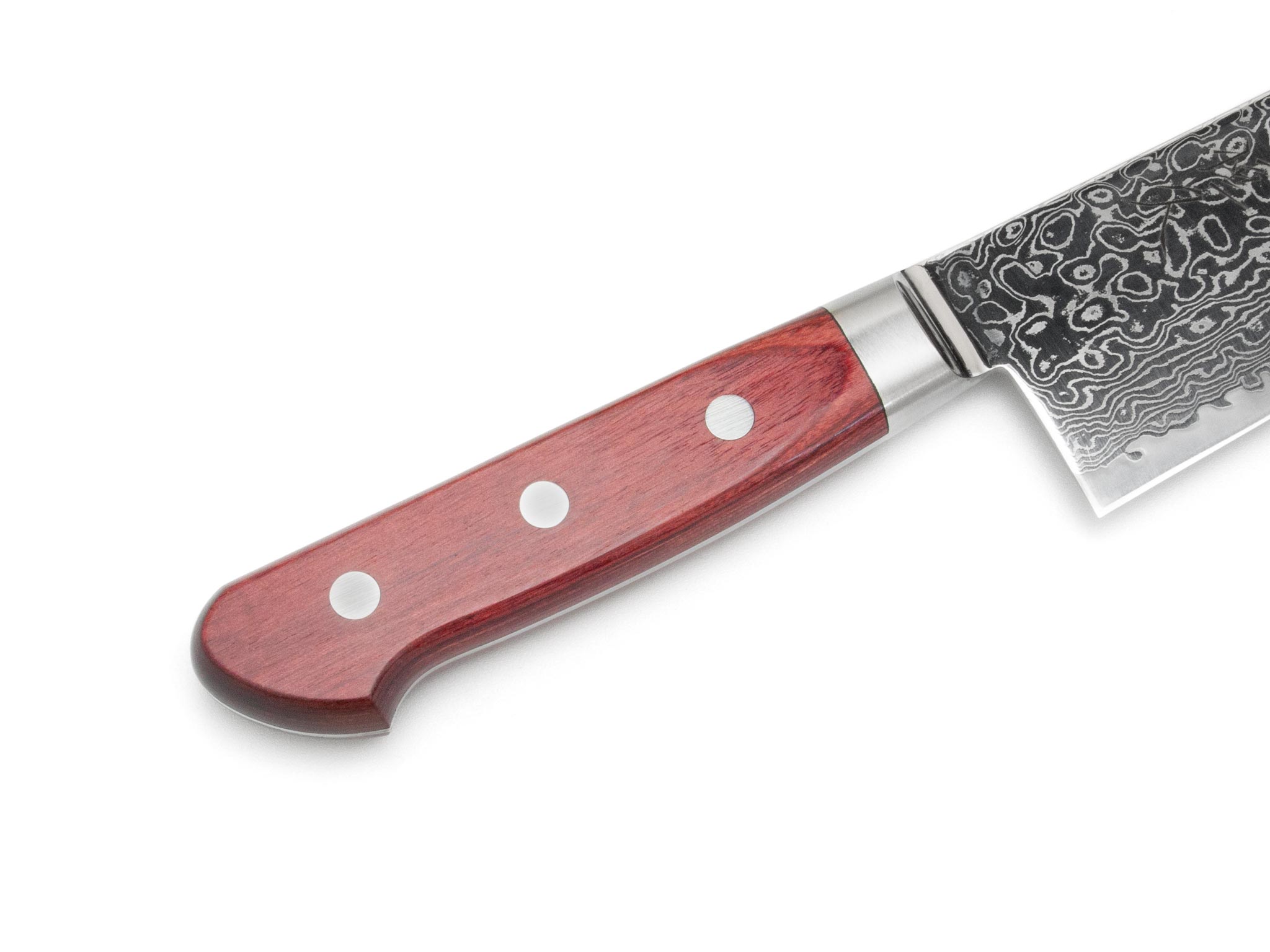 Tsunehisa AUS10 Santoku Damastmesser Wine Red (180mm) – Bild 3